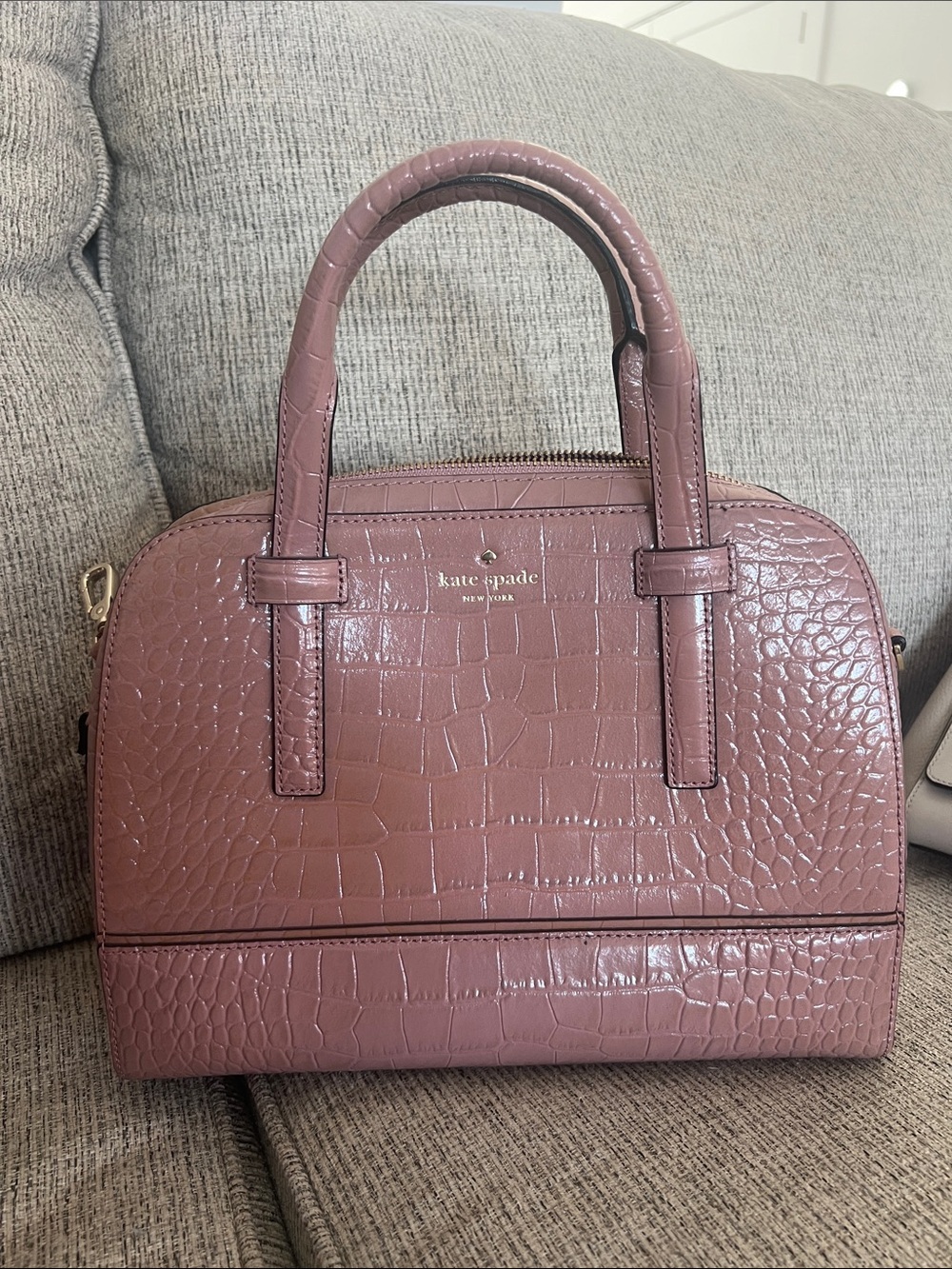kate spade Mauve Croc-Embossed Satchel